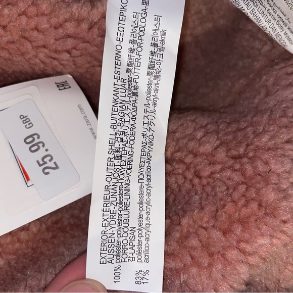 Zara Pink Fleece Lined Suede Effect Jacket Size S - Picture 6 of 6